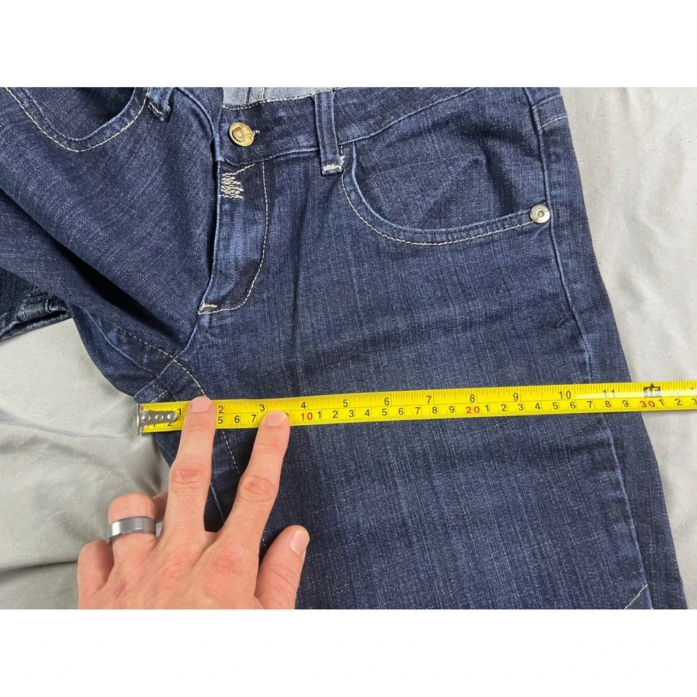 Akademiks AKDMKS Men's 32x34 Low Rise Moto Jeans Stitch Straight Leg Dark Wash